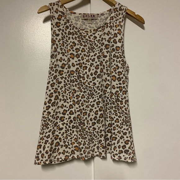 Anthropologie Dolan Left Coast Medium Leopard Print Crossover Back Tank Top - Picture 2 of 8